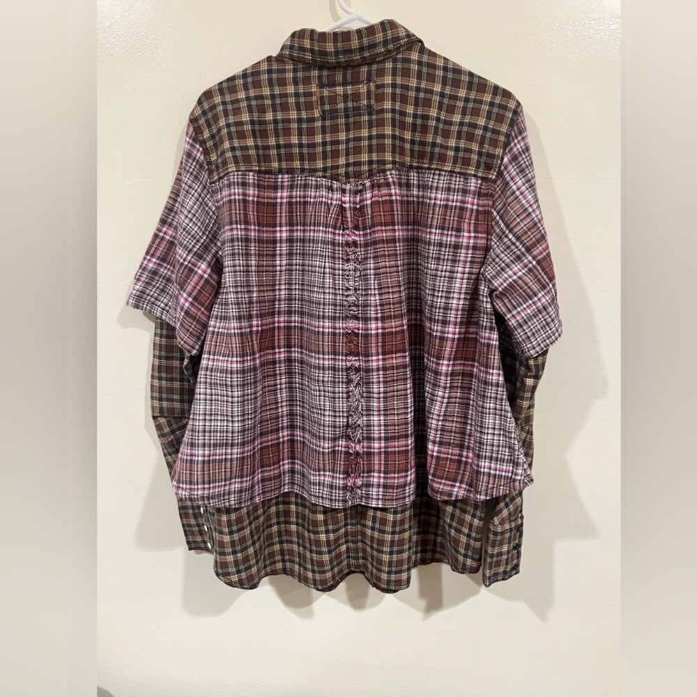 We the Free Plaid Two Tone Layered Flannel size Medium - Picture 6 of 14